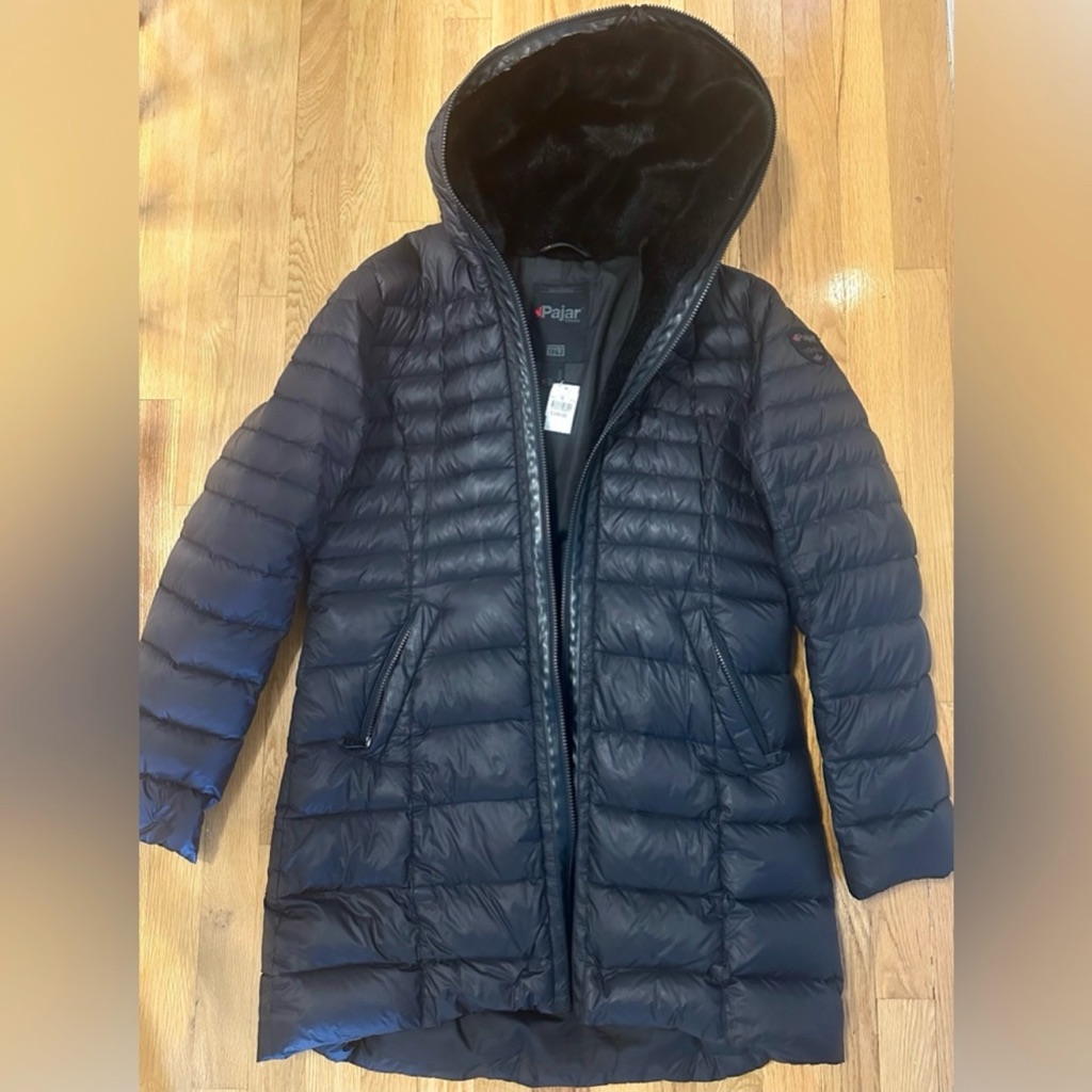 New - Pajar Women's Black Hooded Puffer Jacket